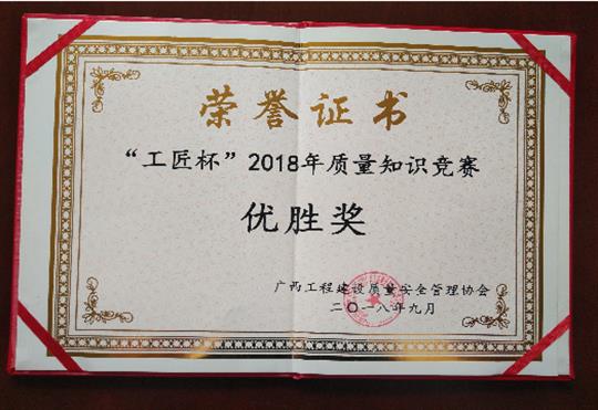 HTH体育集团有限公司
喜获全区“工匠杯”2018年质量知识竞赛佳绩